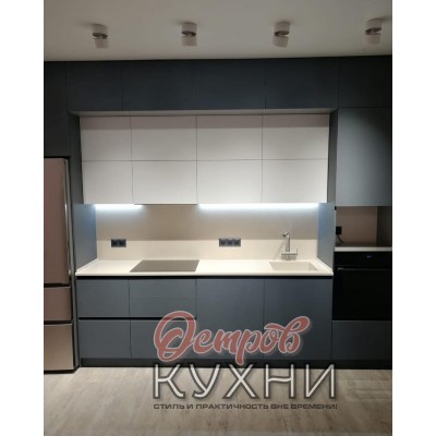 Кухня двухуровневая прямая софт KD 1774