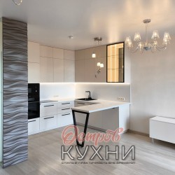 Кухня П образная с барной стойкой пластик BAR 1074 Кухня П образная с барной стойкой пластик BAR 1074