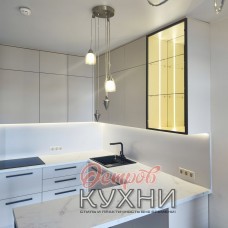 Кухня П образная с барной стойкой пластик BAR 1074