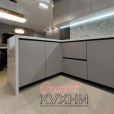 Кухня двухуровневая угловая с барной стойкой BAR 1075 Кухня двухуровневая угловая с барной стойкой BAR 1075