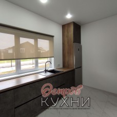 Кухня двухуровневая угловая МДФ пластик COR 1052