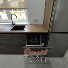 Кухня двухуровневая угловая МДФ пластик COR 1052