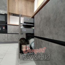 Кухня двухуровневая угловая МДФ пластик COR 1052