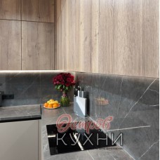 Кухня двухуровневая угловая МДФ пластик COR 1053