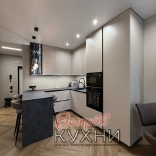 Кухня двухуровневая угловая софт COR 1084