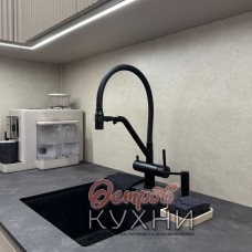 Кухня двухуровневая угловая софт COR 1084