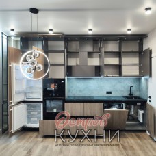 Кухня двухуровневая прямая софт STR 1081