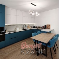 Кухня двухуровневая МДФ ПВХ TLD 1076 Кухня двухуровневая МДФ ПВХ TLD 1076