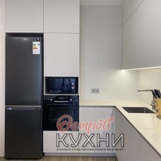 Кухня двухуровневая угловая МДФ пластик TLD 1080