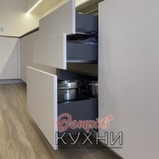 Кухня двухуровневая угловая МДФ пластик TLD 1080